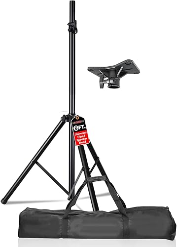 Miniatura 27 de 5 Core Soporte de altavoz ajustable de 40 a 71 pulgadas PA DJ trípode soporte de montaje resistente con inserto de 1.378 in 132 libras de capacidad