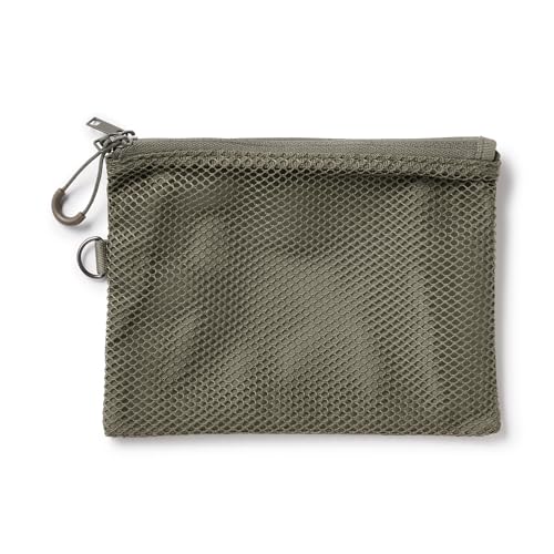 無印良品 ポリエステルダブルファスナーケース ・カーキ M 約13.5×19cm 84769498