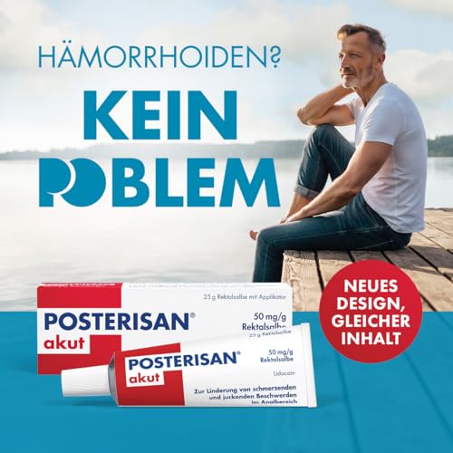 POSTERISAN mazilo za akutne hemoroide 50 mg/g (lidokain) z aplikatorjem - hitra pomoč pri močnem srbenju in bolečini v analnem predelu - rektalno mazilo, 25 g