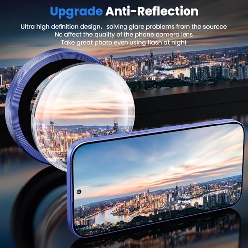 Image of CLITZ for iphone 16 /16 Plus camera lens protector Tempered Glass Aluminum Alloy Ring with Camera Cover (Blue)