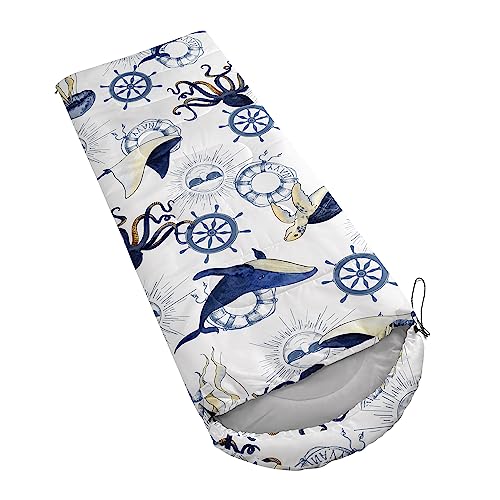 CVHOUSE Bolsas de Dormir Whale para Camping, 3 Temporadas, Ligera, Impermeable para Adultos y Niños, 31x90 pulgadas miniatura 2