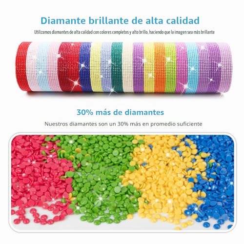 Pack de 4 pintura de diamante de mujer sexy de 30x40cm y kit 5D de cuadros por números 4