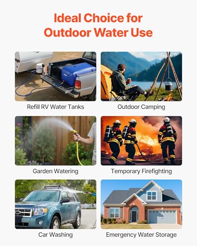Image of VEVOR Water Storage Bladder 63.4 Gallon Large Capacity Water Bag, Portable & Collapsible Soft Waters Container, Leakproof & Tear-Resistant PVC Emergency Waters Storage Tank for RV Truck & Outdoor Use