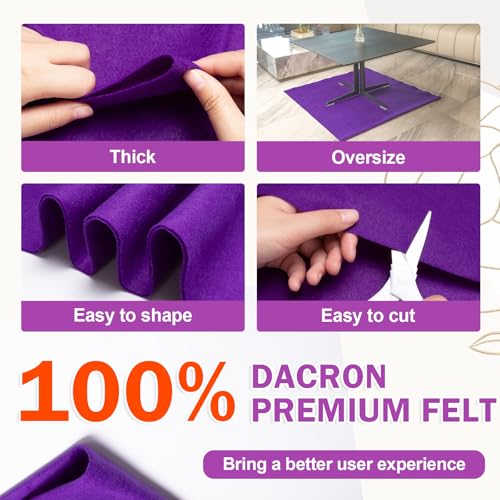 Image of XSEINO Purple Large Felt Fabric 72 inch X 36 inch(2 Square Yards), 1.4 mm Thick Soft Felt Fabric Sheet for Crafts, Purple Series Colors Soft Nonwoven Fabric, Fit for Decoration, Sewing, DIY Crafts