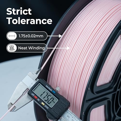Image of PLA Filament 1.75mm Milky Pink 1KG, Clog-Free 3D Printer Filament Dimensional Accuracy + /- 0.02mm,High Speed Printing 1kg Spool(2.2lbs) 3D Printing Filament Fits for Most FDM 3D Printer