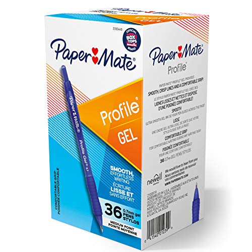 Waterman - Pluma Hemisphere Col '11 Negra Negro En Oferta Paper Mate Bolígrafo De Gel, Bolígrafo Retráctil De Perfil, 0.7 Mm, Azul, 36 Unidades