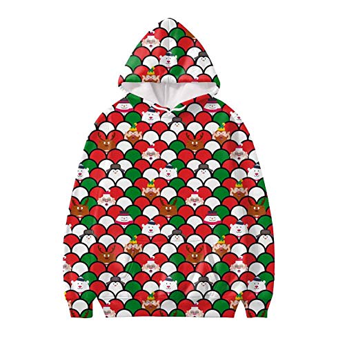 WELLFLYHOM Womens Sweatshirts Pullover Hoodies Teens Sportwear Fall Tops, Christmas Pattern, XS