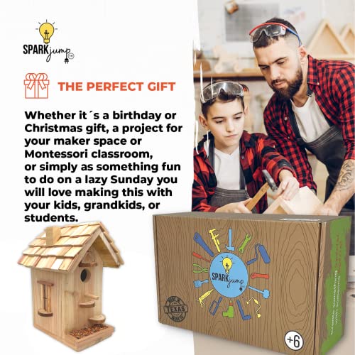 Sparkjump Premium Bird House | Birdhouse Kits For Kids | Bird House Kits For Children To Build | Diy Woodworking Kids Birdhouse Kit | Bird House Kits For Adults | Made In The Usa Wood Building Kits #TOP6