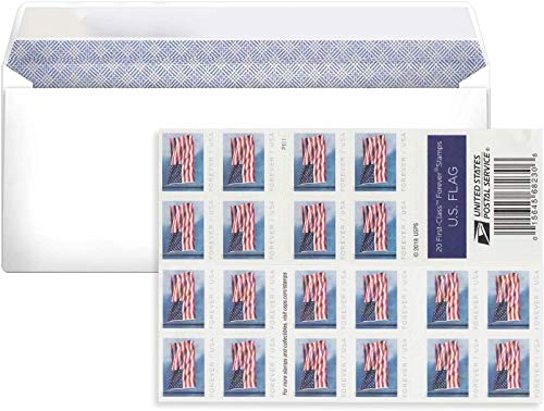 10# Business Envelope Additional 2019 Forever Postage Mailing Stamp (1 Sheet - 20 Stamps)