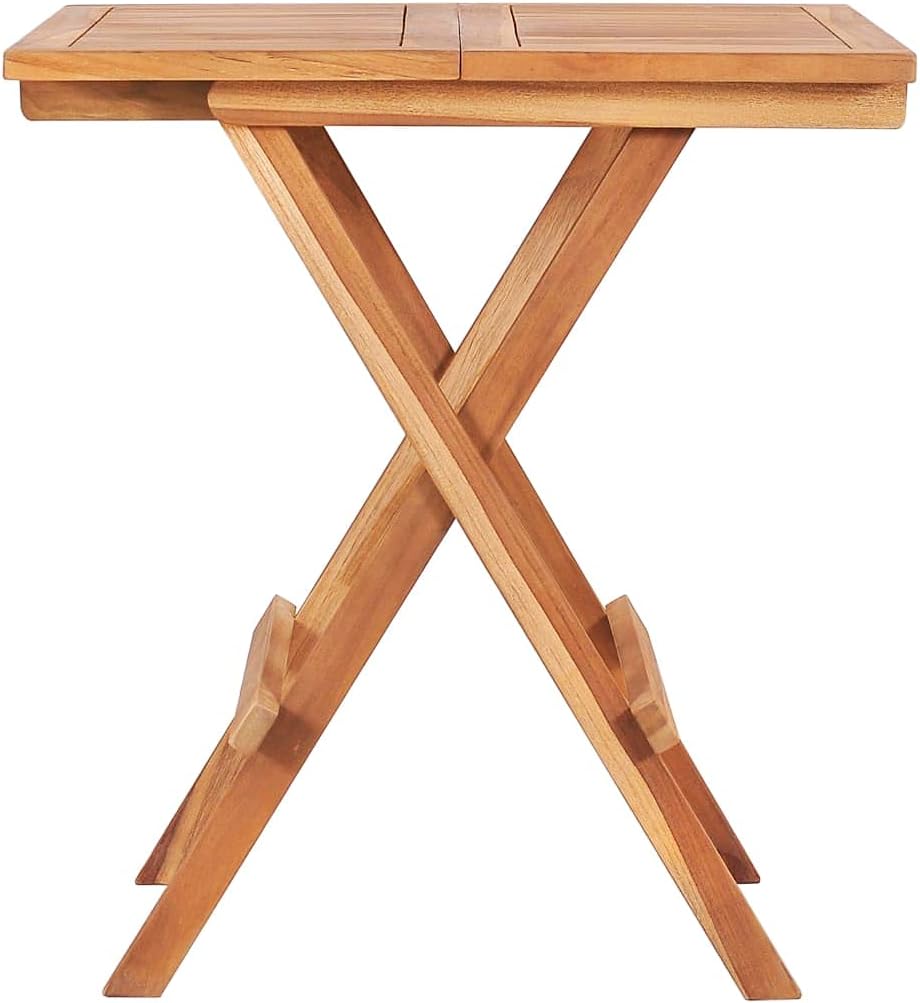 vidaXL Bistro Table Natural Teak Solid Teak Wood 23.6x23.6x25.6 in
