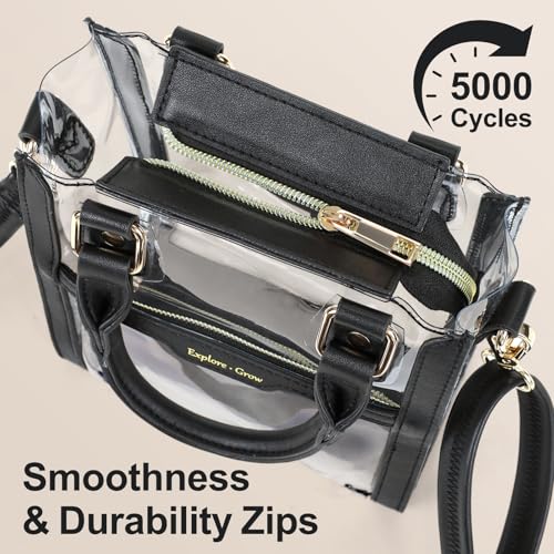 Image of PACKISM Clear Purse for Stadium Events - Clear Crossbody Bag for Women | Adjustable Wide Strap, 2 Easy-Access Pockets, Thick 0.5mm PVC, for Sport Game Day Concert Festival, Clear Bag Stadium Events