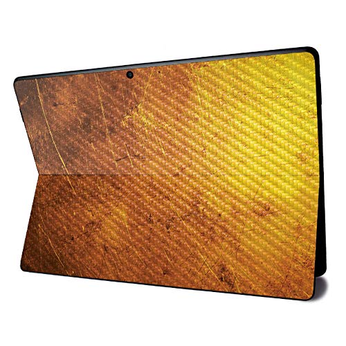 Image of MightySkins Carbon Fiber Skin for Microsoft Surface Pro X - Textured Gold | Textured Carbon Fiber Finish | Easy to Apply, Remove, and Change Styles | Made in The USA