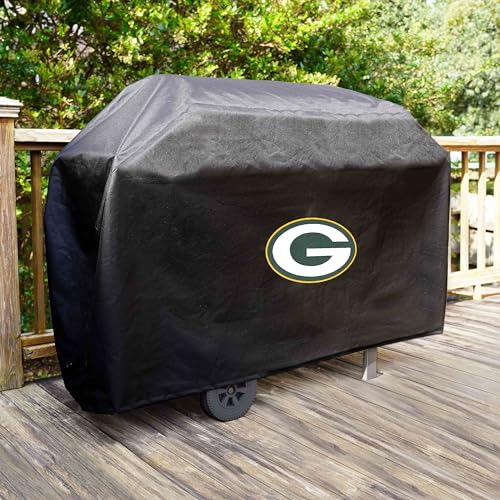 Funda Green Bay Packers para barbacoa de 4 quemadores y protector rectangular negro de 68 pulgadas 3