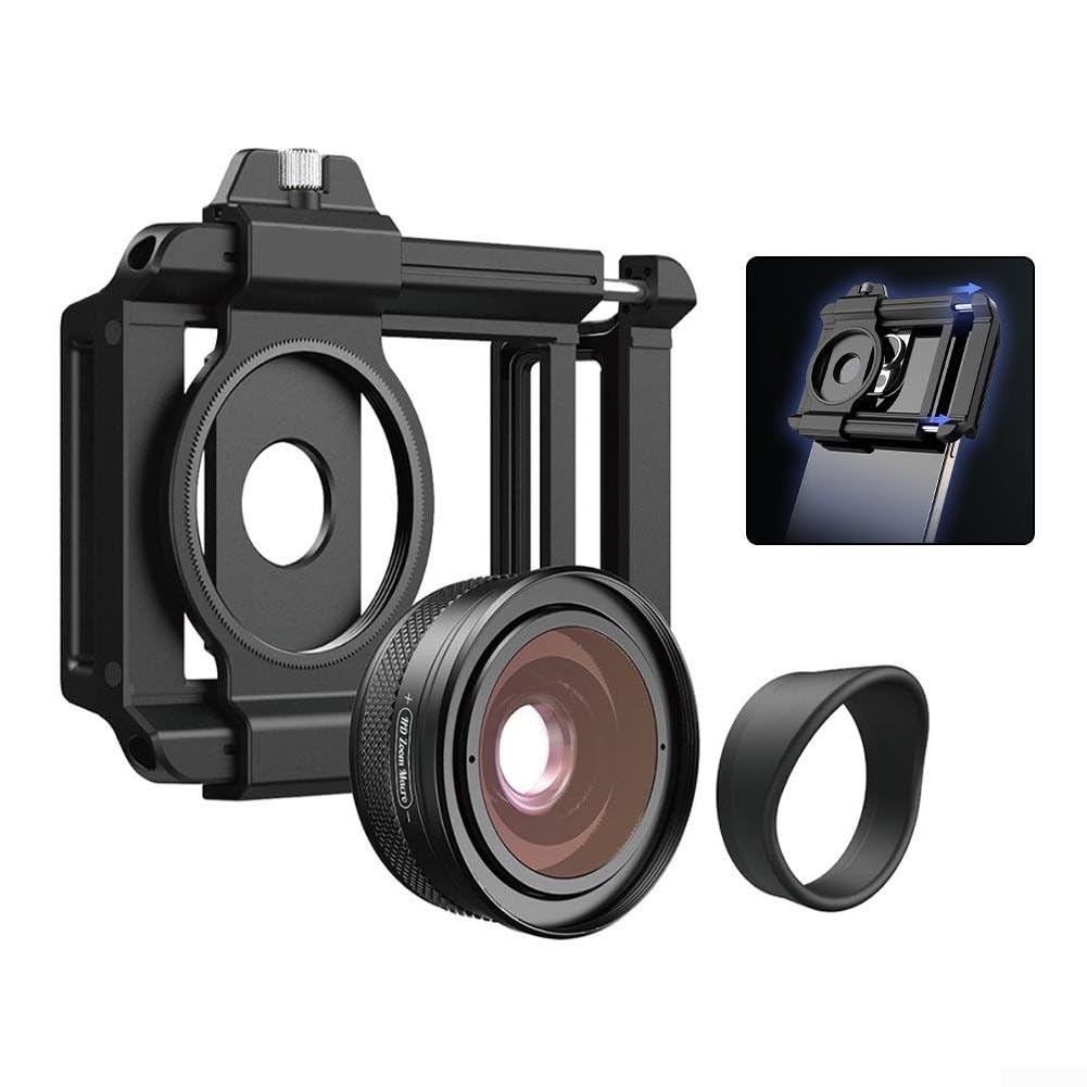 APLZM100 Obiettivo macro compatibile con smartphone con zoom 10 20X, apertura F1 05 e corpo in lega di alluminio per scatti macro ultra chiari