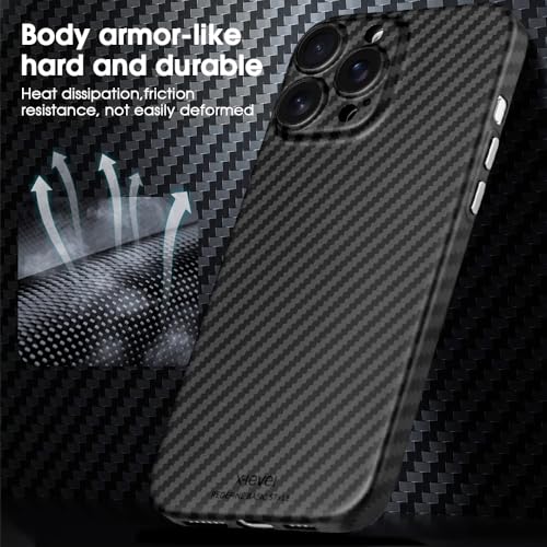 Image of CASEKUL Design for iPhone 16 Pro Max Case,Compatible with MagSafe Slim Flexible Carbon Fiber Case Shockproof Protective Phone Cover Magnetic Case for iPhone 16 Pro Max,Black
