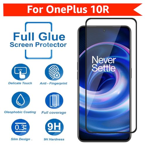 Image of POPIO Military-Grade Gorilla Tempered Glass For OnePlus 10R | 9H Hardness, Edge-to-Edge, Bubble-Free