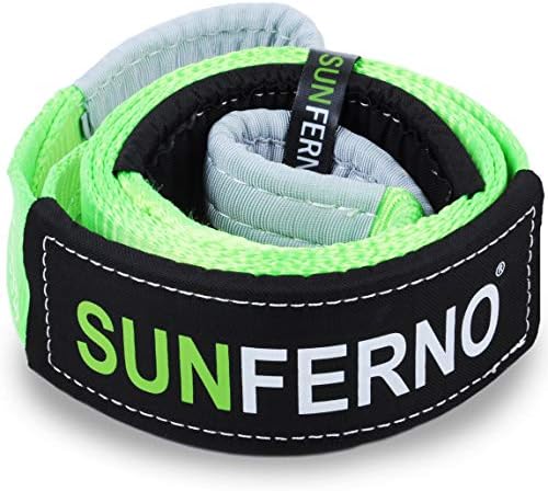 Sunferno Tree Saver Winch Strap 35,000 lbs Certified | Confidently Rig Your Winch Line | 3 inch x 8 Foot | Heavy Duty Emergency Off-Road Towing and Recovery Rope Accessory for 4x4 and Truck