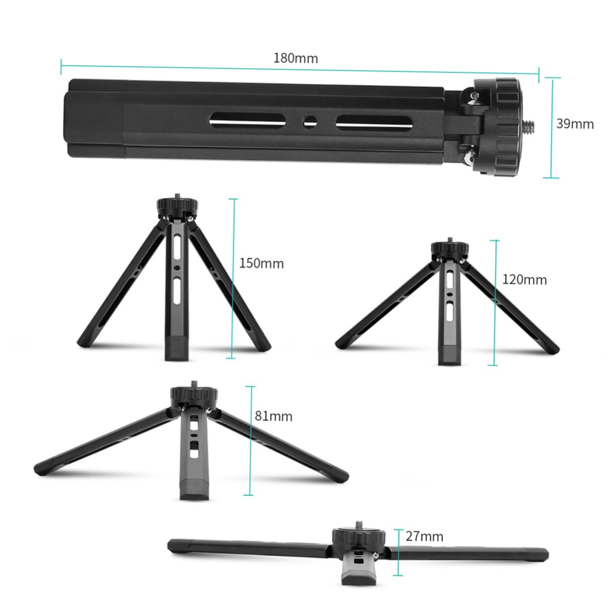 Trípode De Metal Plegable De Sobremesa para Cámara y Teléfono Trípode Ajustable Aleación De Aluminio con Montaje para Cámaras DSLR Sin Espejo