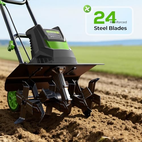 image for Patoolio Electric Tiller for Gardening, 1800W 15A Garden Tiller Cultiv