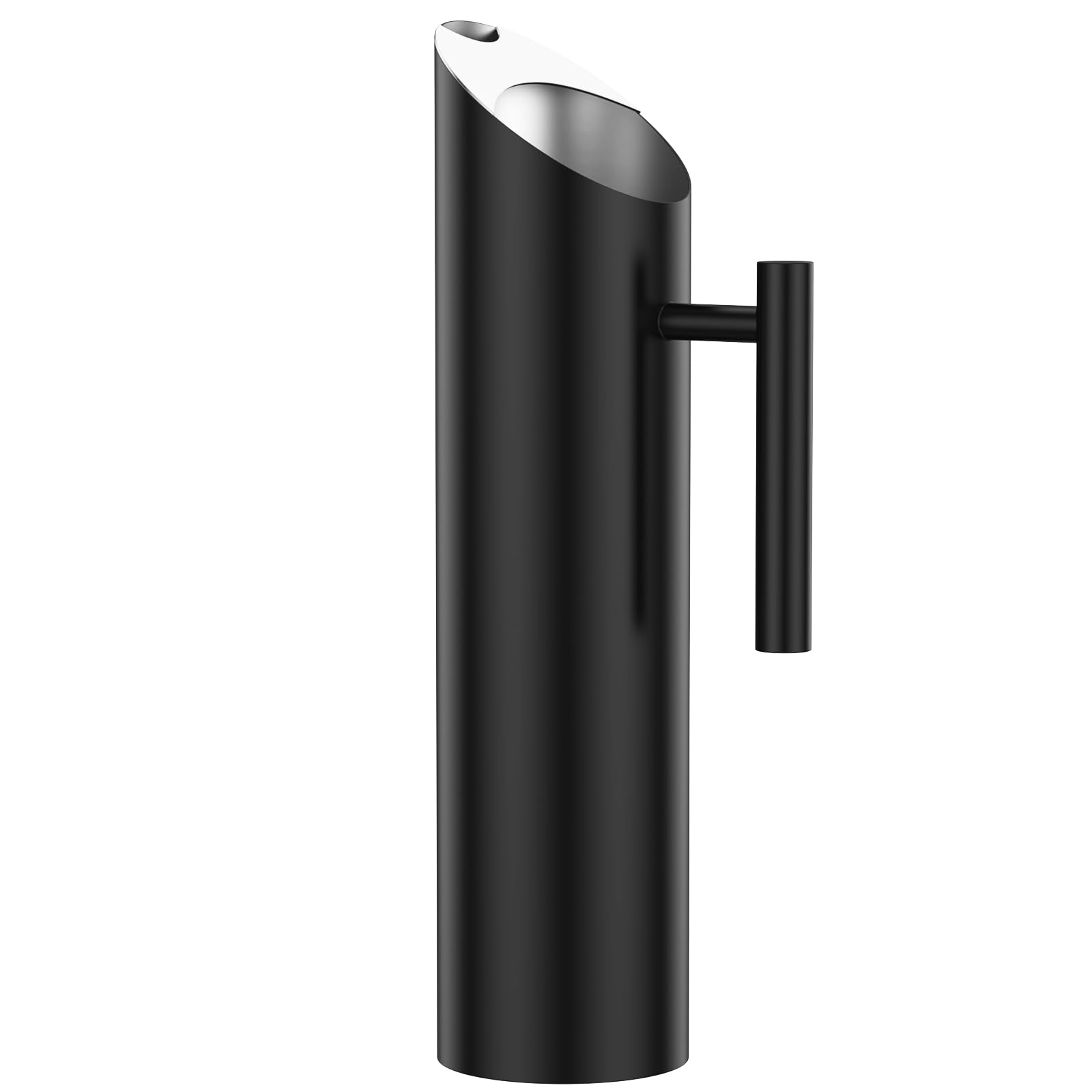 Stainless Steel Water Pitcher Carafe Fridge Water Bottle with Handle & Ice Guard Metal Jug for Milk Juice Iced Tea Rustproof Polished Pitcher for Home Office(Black,2 L)