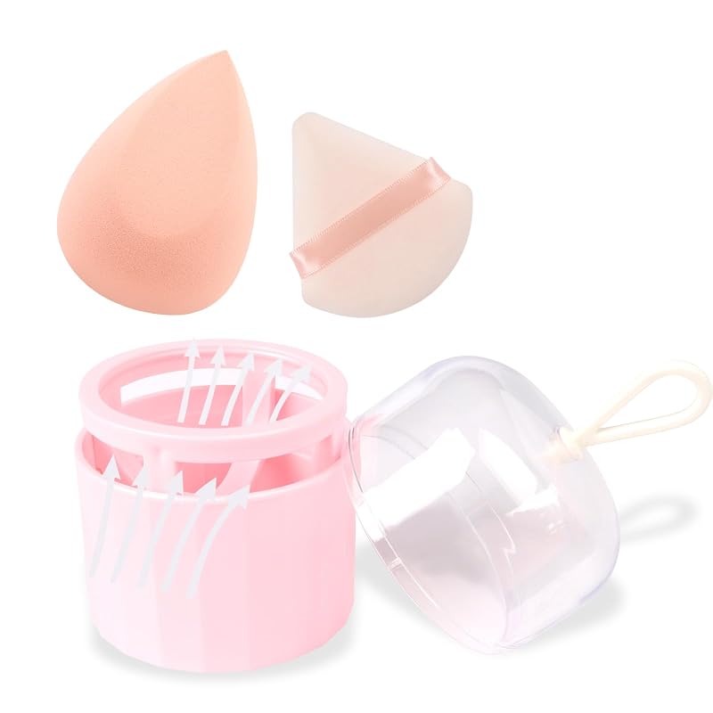 Conjunto de esponjas de maquiagem Banidy com suporte giratório