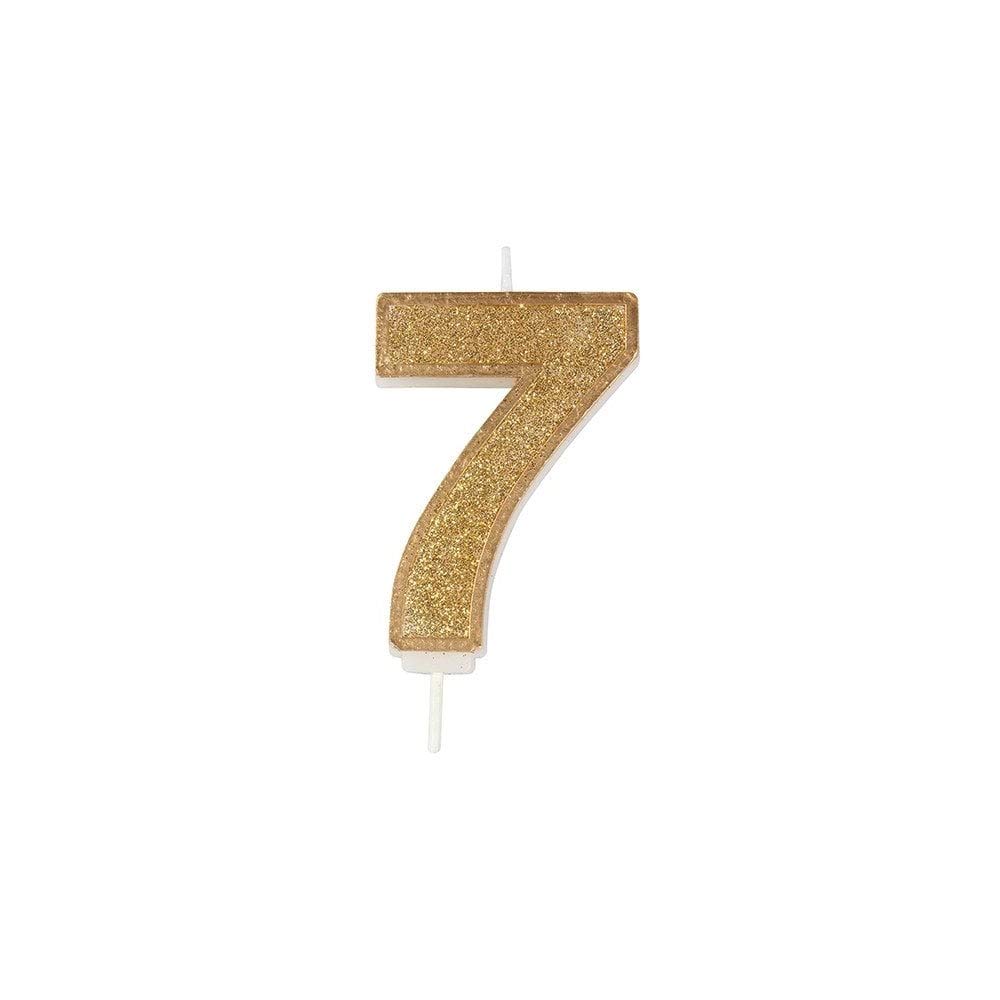 Culpitt Gold Sparkle Number Candles For Cake & Cupcakes, Single Numbers From 0-9, Say Happy Birthday With These Candle Sparklers, Celebrate Birthdays & Anniversaries With Flair - 7