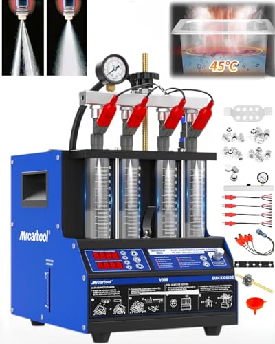 Image of Fuel Injector Cleaner Machine, 4-Cylinder Simultaneous Cleaning & Teste, 11 Functions Ultrasonic Injector Cleaning Kit with 45℃ Heating, 2000ml Tank, Automotive Fuel Injector Tester for Car Motorcycle