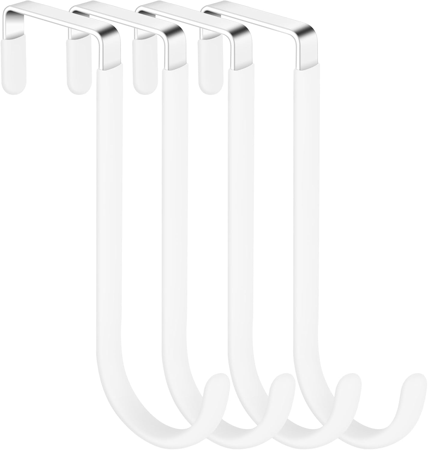 WLLHYF Over The Door Hooks, 4 Pcs Metal ZShaped Over Door Hangers