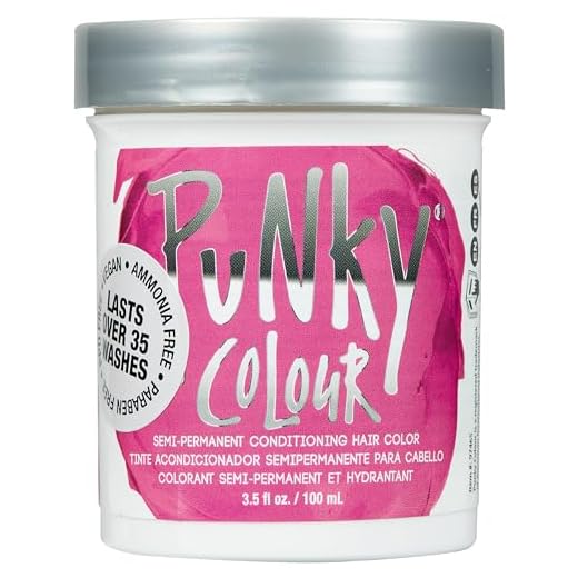 Punky Flamingo Pink Semi Permanent Conditioning Hair Color, Non-Damaging Hair Dye, Vegan, PPD and Paraben Free, Transforms to Vibrant Hair Color, Easy To Use and Apply Hair Tint, lasts up to 40 washes, 3.5oz