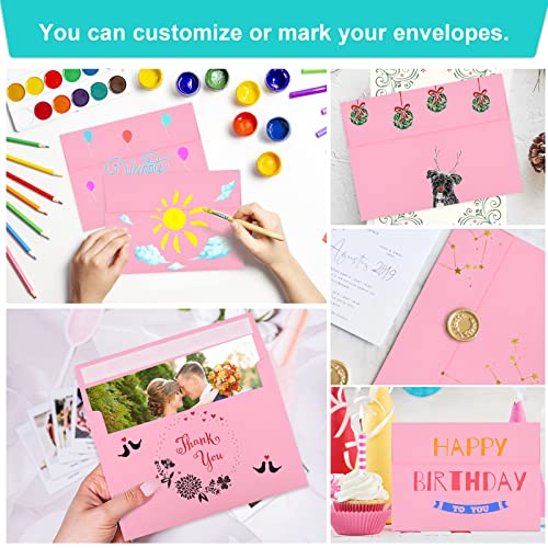 Image of 70 Packs of Invitation Envelopes, A2 Envelopes Pink Postcard for 4.5x5.5 Cards for Invitations, Self Seal for Photos RSVP, Greeting Cards