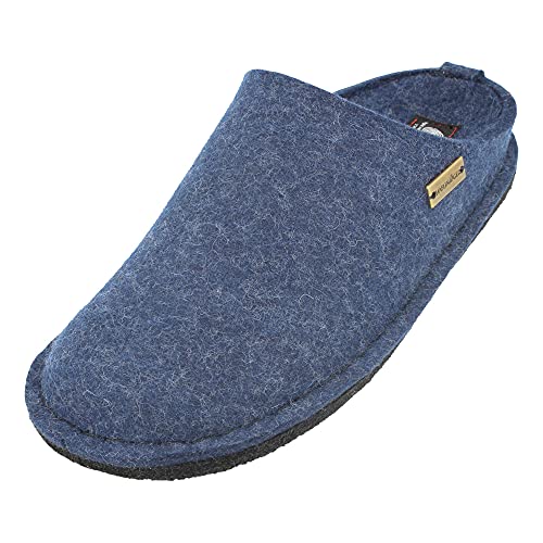 HAFLINGER Flair Soft Filzpantoffeln aus Wollfilz Hausschuh Jeans, Gr. 39