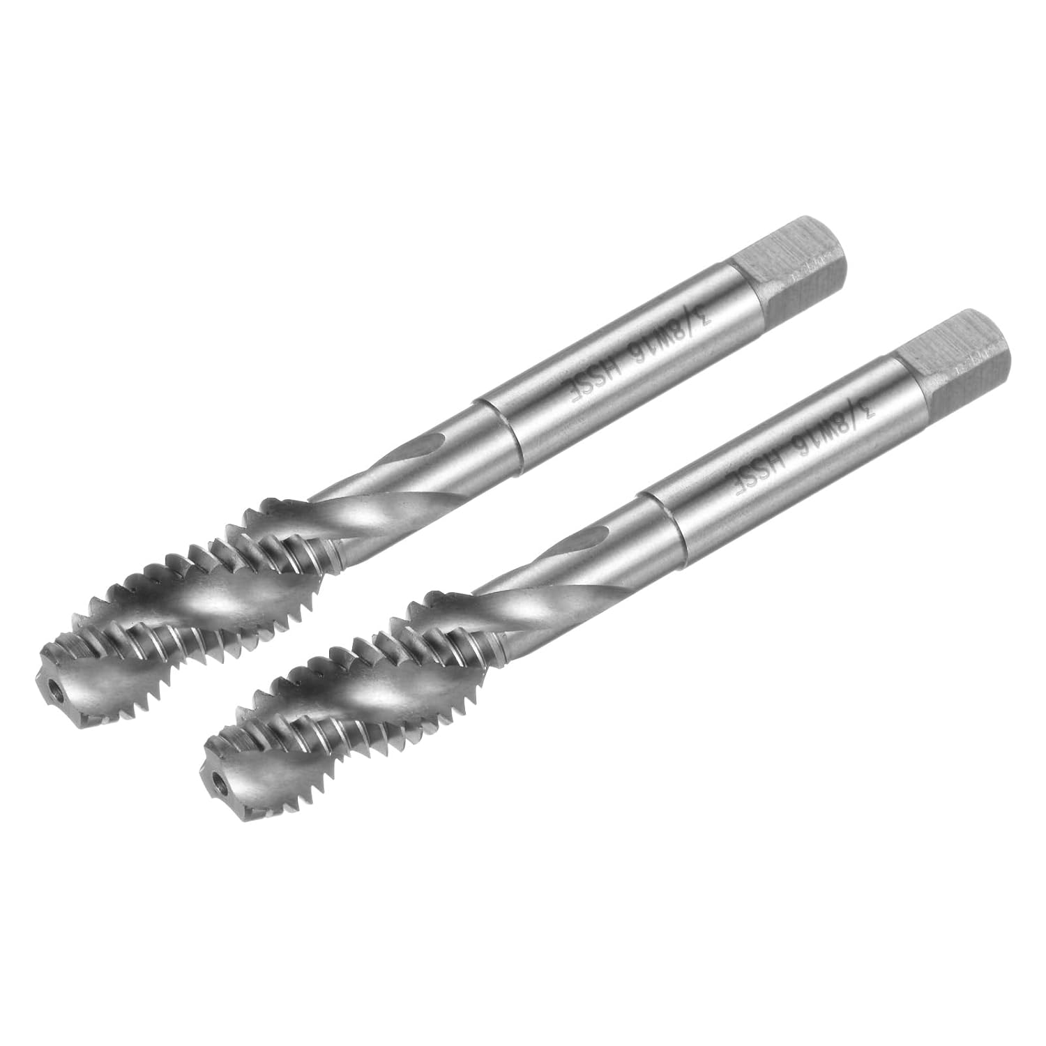 uxcell 2pcs Spiral Flute Thread Taps, 5/16-18 BSW H2 Screw Threading Tap, Machine Tapping Tools for Machinist Repair (M35 Cobalt High Speed Steel (HSS-CO), Uncoated) (Pack of 2)