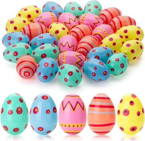 CJYGEGE 3 Inch Jumbo Plastic Easter Eggs 30 Pack -