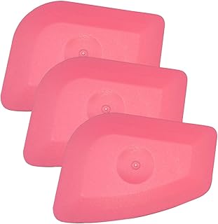 KITUREK 3PCS Vinyl Label and Sticker Remover, Vinyl Label Scraping Tool Squeegee, Auto Stickers Decals Screen Printing Sign Making Craft Flat Scraper (Pink)