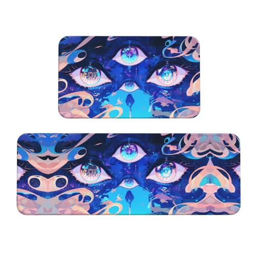 Alfombrillas de cocina con diseño de un ojo para un cuarto de lavado moderno 2