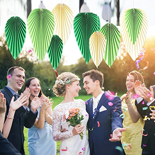 Image of Easy Joy Paper Leaves Decorations for Wall Paper Fans Classroom Decoration Leaves Backdrop Decor Wall Decor,Set of 9