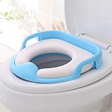 Aimers Portable Baby Potty Seat for Kids 1-3 Years Cushioned Potty Training Toilet Seat for Kids Boys and Girls Non-Slip Potty Sitting Ring with Handles Fits Round & Oval Western Toilet