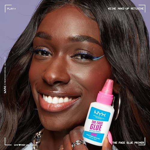 NYX Professional Makeup The Face Glue Gripping Primer, Grundierung, Base, Feuchtigkeitsspendender Primer für 24 Stunden Make-up-Halt, ohne klebrige weiße Rückstände, 35 ml