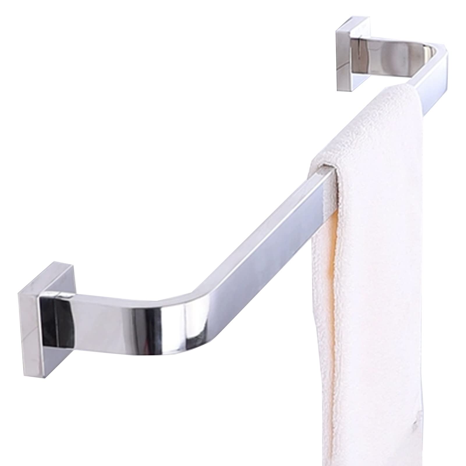 LMYSXAOZ Lengthen Bathroom Towel Rail,Wall Mount Square Base Bar,Stainless Steel Rack,50cm-100cm,for Hardware and Kitchen,Silver (Size : 40cm)