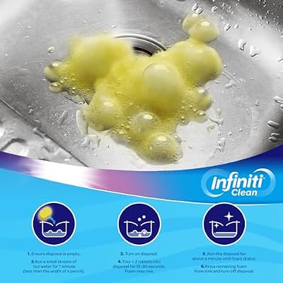 Garbage Disposal Cleaner and Deodorizer Tablets - Kitchen Sink Cleaner and Deodorizer, Septic Safe, Lemon Scent, Removes Odor-Causing Residues (24 Pack)