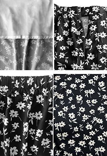 Image of HERBATOMIA Women's Floral Print Midi Skirt Casual High Elastic Waist Zipper Vintage Long Boho Skirts for Women