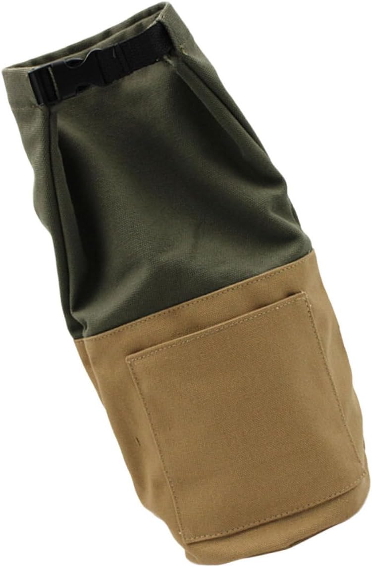 Mipcase Vintage Canvas Camping Lamp Storage Bag Outdoor Kerosene Lantern Organizer with Fixing Buckle for Easy Carrying for Camping and Outdoor Adventures Green Brown