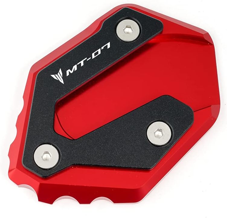 MOWOK Motorcycle kickstand pad support Fits For Yamaha MT07 MT 07 FZ07 XSR700 2014-2020 2021 2022 2023 2024 Side Stand Plate Pad (Red)