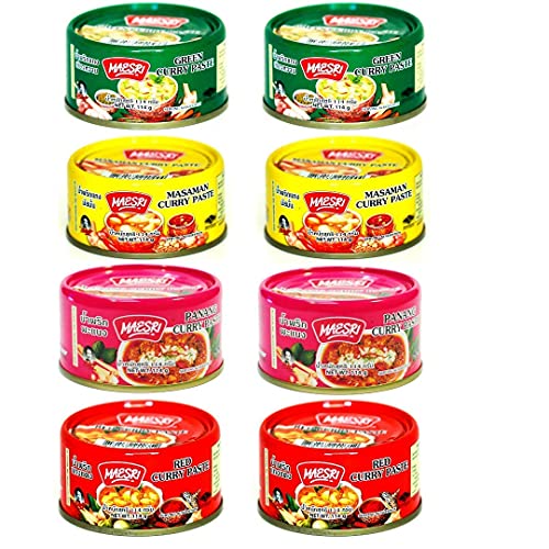 Maesri Variety Curry Paste 8pk (2) Green, (2) Red, (2)