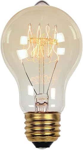 Westinghouse 0413500 - Bombilla A19 de 60 vatios de inspiración vintage atemporal transparente con base media, 1 paquete