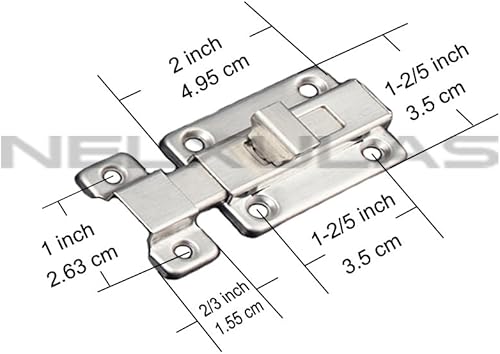 Miniatura 2 de cerrojo de puerta en acero inoxidable, cerrojo deslizante