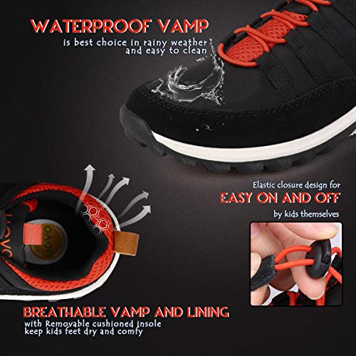 UOVO Boys Sneakers - Boys Hiking Tennis Running Shoes - Kids Waterproof Athletic Outdoor Sneakers - Non-Slip Comfortable (Little/Big Boys)4