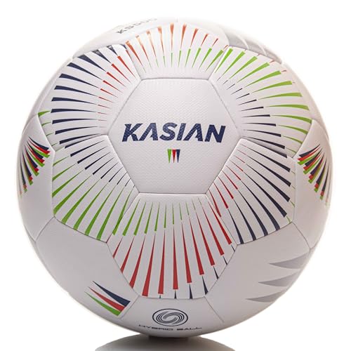 KASIAN Balón Fútbol Sala KS500, Unisex, Diseñado para Mejorar el Control y la Técnica en la Pista, Ideal para Entrenamiento y Competición, PU, Costuras Invisibles, Color Blanco