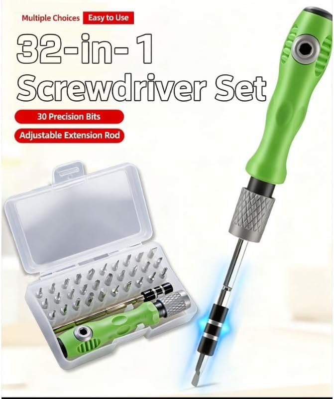 1 set 32-in-1 Precision Screwdriver Set With Metal Bits and Compact Case for Mobile Phone and Laptop, AX1