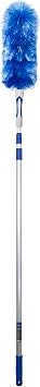 WinHux Extendable Feather Duster 3.47m - Extra Long Telescopic Cobweb Brush for High Ceilings, Long Handled Duster, Bendable Washable Head, Lightweight Aluminium Pole